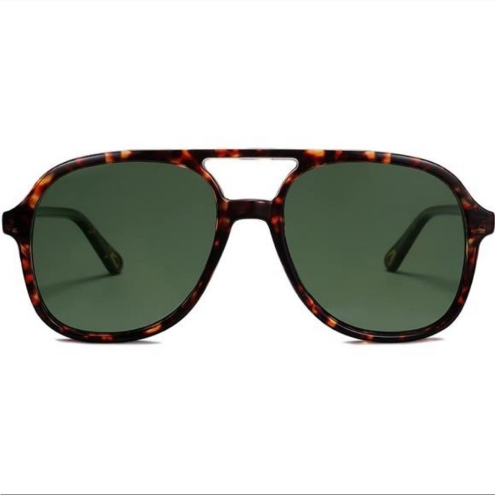 Retro Square Polarized Aviator Sunglasses Womens Mens 70s Vintage Double rim